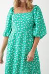 Dorothy Perkins Green Floral Square Neck Midi Dress thumbnail 5