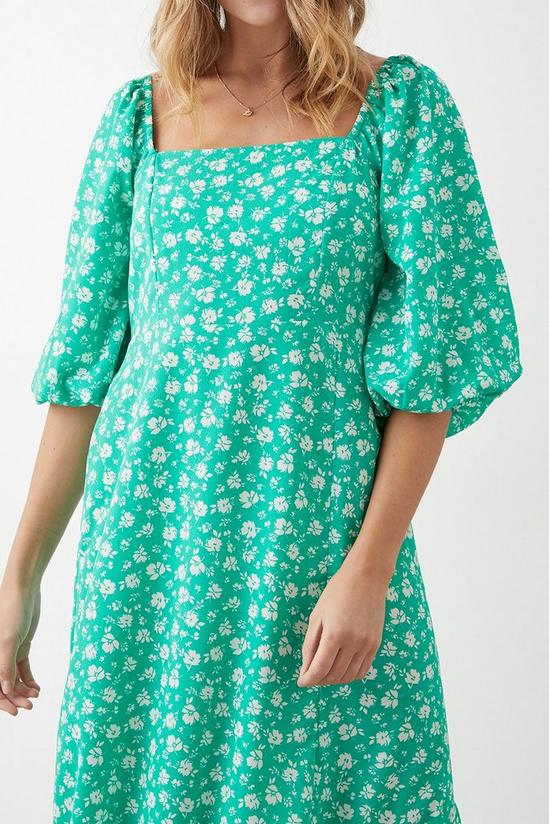 Dorothy Perkins Green Floral Square Neck Midi Dress 5