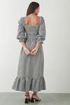 Dorothy Perkins Tall Mono Gingham Shirred Midi Dress thumbnail 3