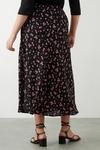 Dorothy Perkins Curve Black Floral Split Midi Skirt thumbnail 3