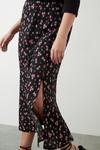 Dorothy Perkins Curve Black Floral Split Midi Skirt thumbnail 4