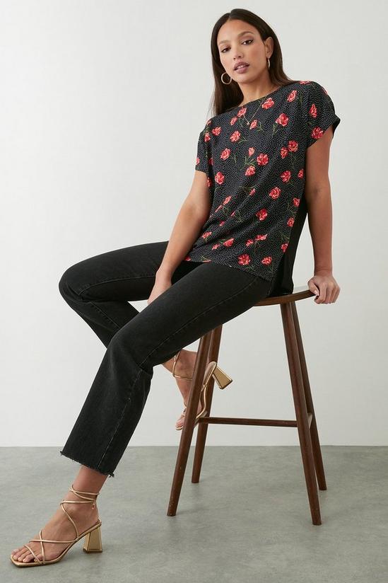 Dorothy Perkins Tall Floral Woven Front Printed Top 1