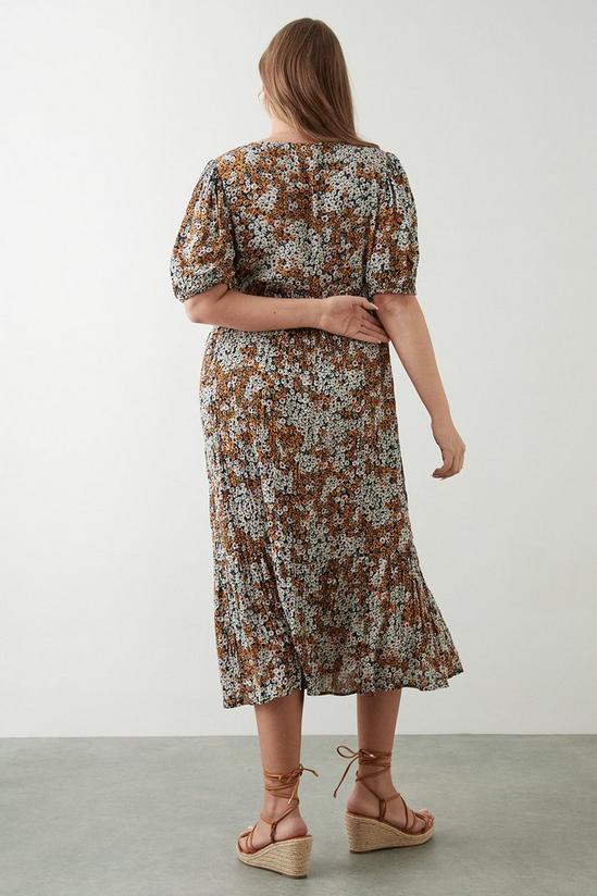 Dorothy Perkins Curve Ditsy Floral Crinkle Wrap Midi Dress 3