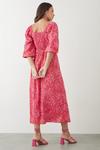 Dorothy Perkins Tall Pink Floral Square Neck Midi Dress thumbnail 3