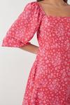 Dorothy Perkins Tall Pink Floral Square Neck Midi Dress thumbnail 4