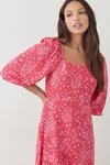 Dorothy Perkins Tall Pink Floral Square Neck Midi Dress thumbnail 5