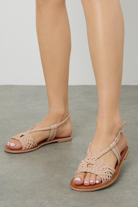 Dorothy Perkins Josey Leather Lattice Flat Sandals 1