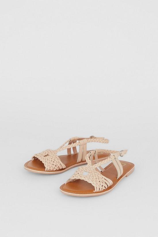 Dorothy Perkins Josey Leather Lattice Flat Sandals 3
