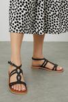Dorothy Perkins Wide Fit Joss Leather Plaited Flat Sandals thumbnail 1