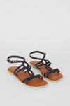 Dorothy Perkins Wide Fit Joss Leather Plaited Flat Sandals thumbnail 3