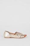 Dorothy Perkins Extra Wide Fit Juniper Leather Woven Ballet Flats thumbnail 2
