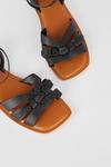 Dorothy Perkins Wide Fit Jaz Leather Woven Flat Sandals thumbnail 4