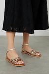 Dorothy Perkins Extra Wide Fit Jaz Leather Woven Flat Sandals thumbnail 1