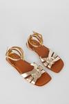 Dorothy Perkins Extra Wide Fit Jaz Leather Woven Flat Sandals thumbnail 3