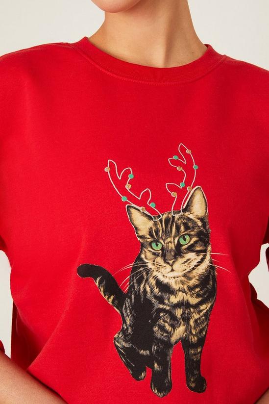 Dorothy Perkins Christmas Cat Crew Neck Sweatshirt 4
