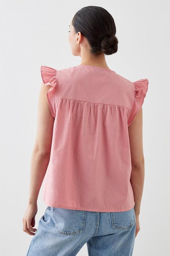 Dorothy Perkins Petite Pink Embroidered Poplin Shell Blouse 3