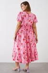 Dorothy Perkins Curve Pink Floral Keyhole Midi Dress thumbnail 3