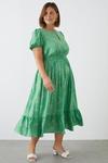 Dorothy Perkins Curve Green Sprig Floral Keyhole Midi Dress thumbnail 1