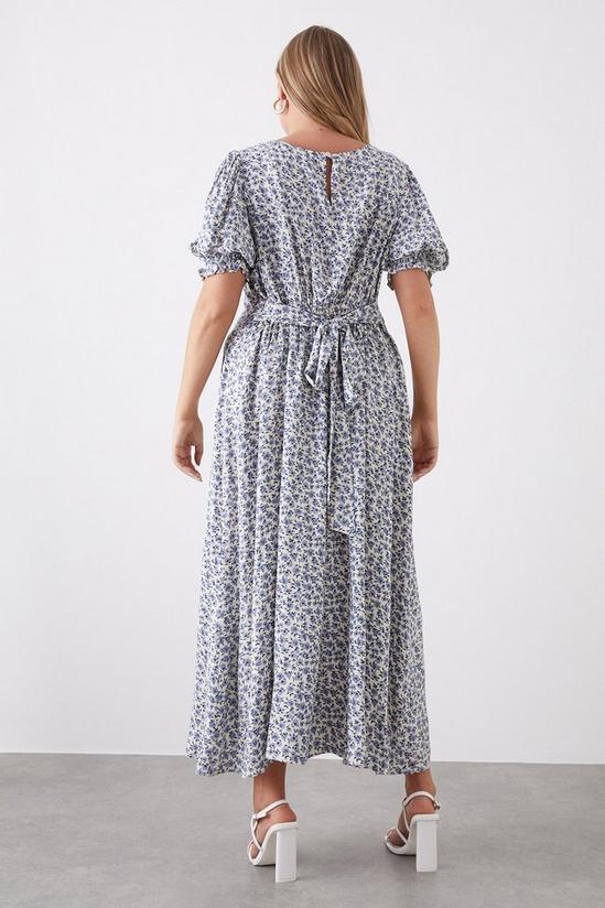 Dorothy Perkins Curve Lilac Floral Shirred Empire Midi Dress 3