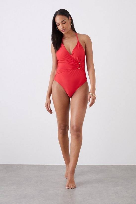 Dorothy Perkins Wrap Over Sculpting Swimsuit 1