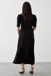 Dorothy Perkins Petite Black Ruched Sleeve Wrap Midi Dress thumbnail 3