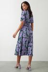 Dorothy Perkins Lilac Large Floral  Tie Front Midi Dress thumbnail 3