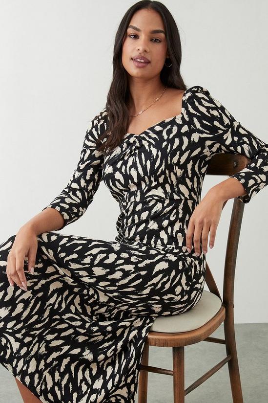 Dorothy Perkins Mono Leopard Print Sweetheart Midi Dress 1