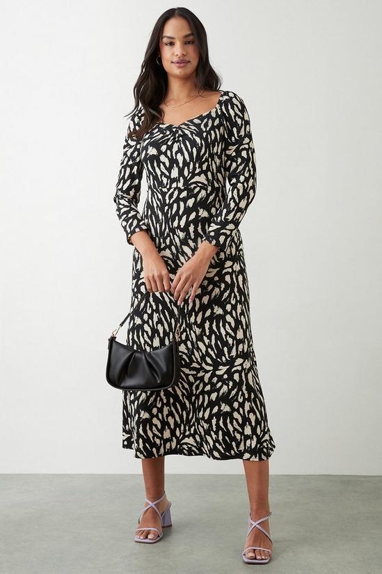 Dorothy Perkins Mono Leopard Print Sweetheart Midi Dress 2