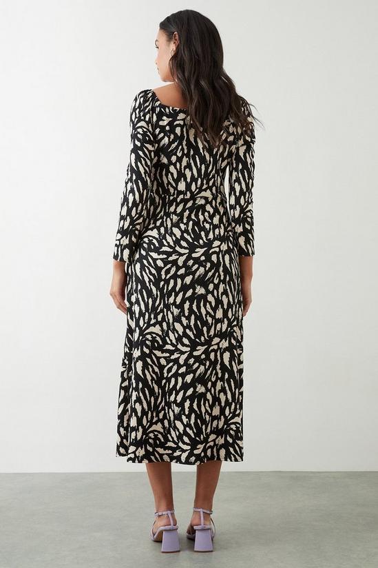 Dorothy Perkins Mono Leopard Print Sweetheart Midi Dress 3
