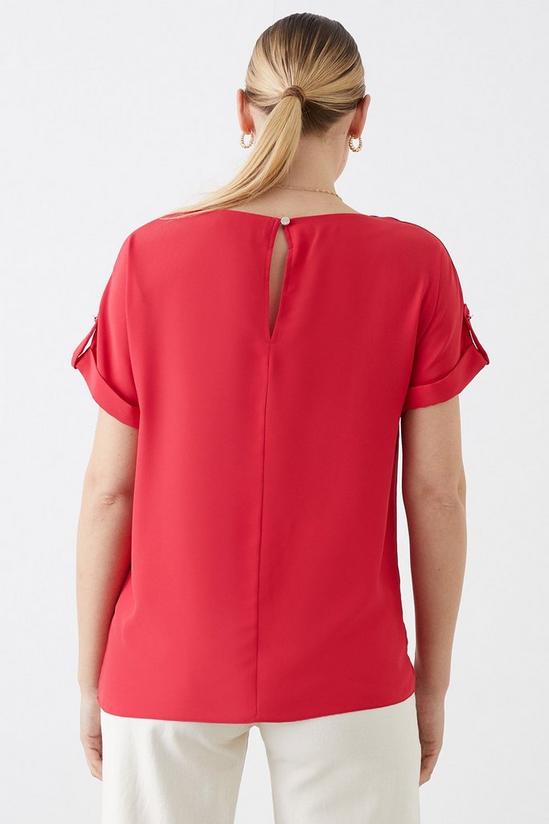 Dorothy Perkins Tall Red Roll Sleeve Blouse 3