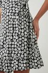 Dorothy Perkins Tall Mono Floral Ruffle Hem Wrap Mini Dress thumbnail 4
