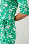 Dorothy Perkins Tall Green Floral Wrap Midi Dress thumbnail 4