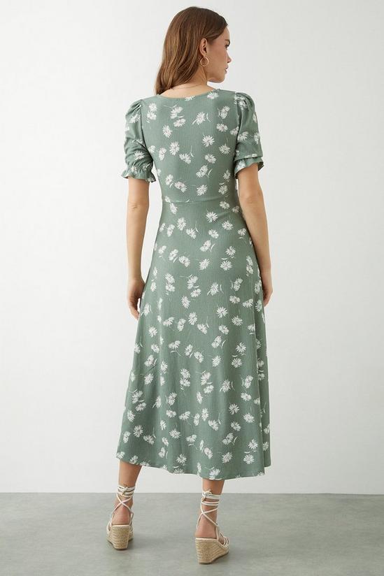 Dorothy Perkins Khaki Ditsy Print Short Sleeve Midi Dress 3