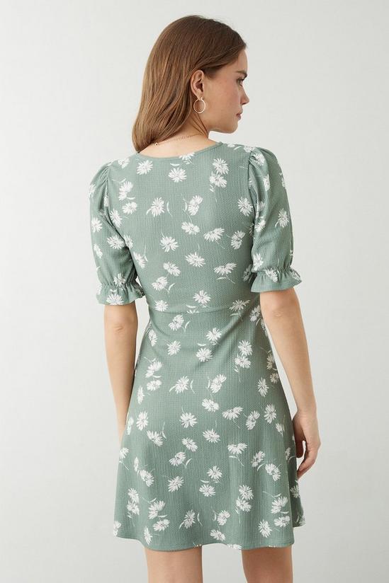 Dorothy Perkins Khaki Ditsy Print Short Sleeve Mini Dress 3