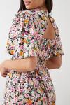 Dorothy Perkins Pink Floral Flutter Sleeve Midi Dress thumbnail 4