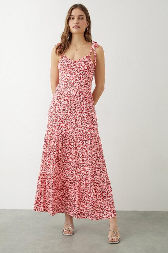 Dorothy Perkins Red Ditsy Print Tiered Maxi Dress 2