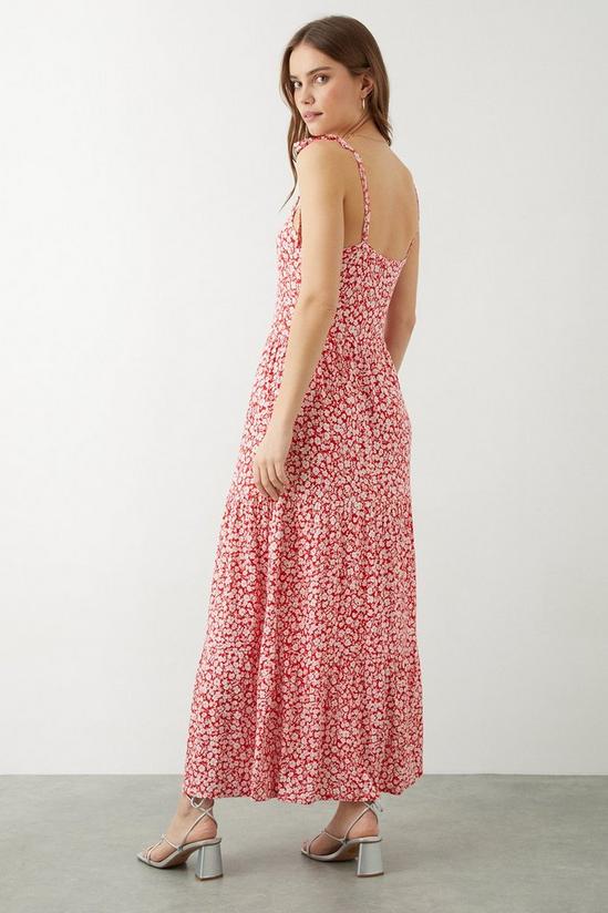Dorothy Perkins Red Ditsy Print Tiered Maxi Dress 3
