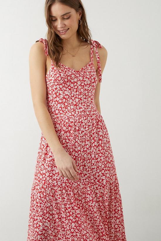 Dorothy Perkins Red Ditsy Print Tiered Maxi Dress 5