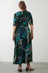 Dorothy Perkins Curve Blue Floral Mix And Match Wrap Midi Dress thumbnail 3