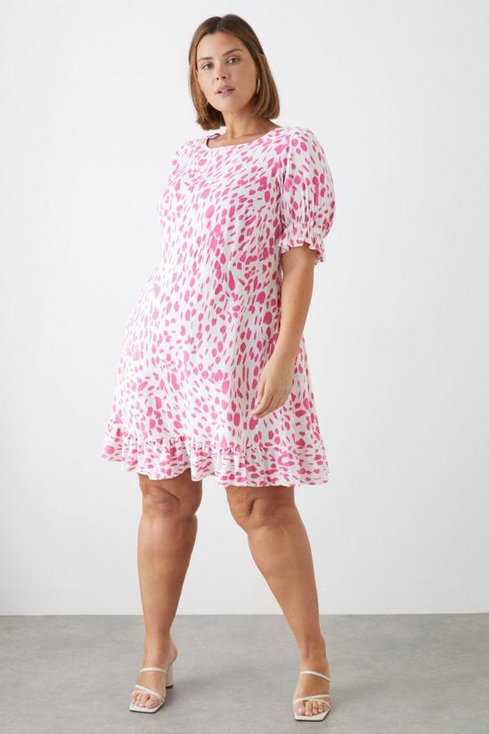 Dorothy Perkins Curve Pink Non Ruffle Hem Mini Dress 1