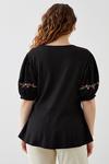 Dorothy Perkins Curve Embroidered Textured Top thumbnail 3