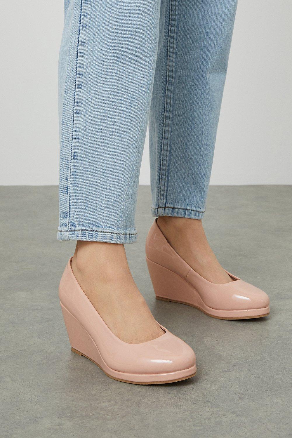 Women's Good For The Sole: Wide Fit Harley Wedge Court Shoes - blush - 3