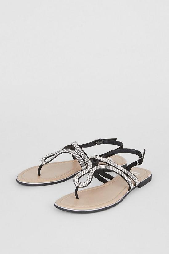 Dorothy Perkins Wide Fit Frida Thong Flat Sandals 3