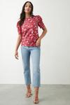 Dorothy Perkins Red Floral Puff Sleeve Blouse thumbnail 2
