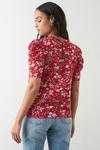 Dorothy Perkins Red Floral Puff Sleeve Blouse thumbnail 3