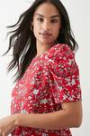 Dorothy Perkins Red Floral Puff Sleeve Blouse thumbnail 4