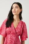 Dorothy Perkins Pink Floral Tie Back Wrap Blouse thumbnail 2