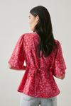 Dorothy Perkins Pink Floral Tie Back Wrap Blouse thumbnail 3