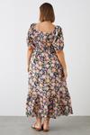 Dorothy Perkins Curve Black Floral Tie Front Tiered Maxi Dress thumbnail 3