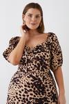 Dorothy Perkins Curve Animal Tie Front Tiered Maxi Dress thumbnail 2